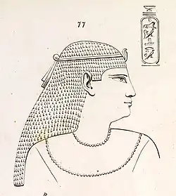 Depiction based on a relief of Cleopatra I