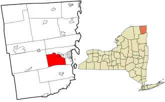 Location in Clinton County and the state of New York.