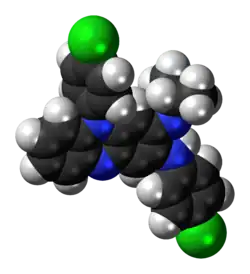 Space-filling model of the clofazimine molecule