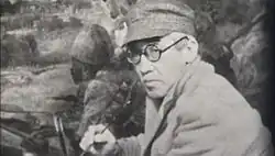 Foujita in military uniform with other Army Art Association members