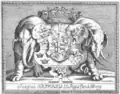 Coat of arms of Frederick II. Engraving by Jens Bircherod, 1581