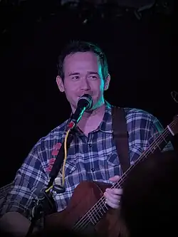 Lead singer, Cody Hunter, playing in Manchester, in 2024