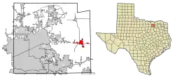 Location of Farmersville in Collin County, Texas