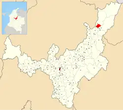 Location of the municipality and town of El Espino, Boyacá in the Boyacá Department of Colombia.
