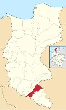 Location of the municipality and town of San Sebastián de Buenavista in the Department of Magdalena.