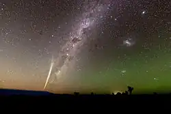 Wide field photo at sunrise with Zodiacal light and airglow, 25 December 2011