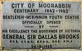 Plaque of City of Moorabbin
