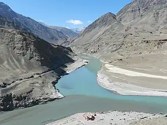 Zanskar River meeting the Indus