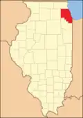 Cook County 1836–1839 after the creation of McHenry and Will counties