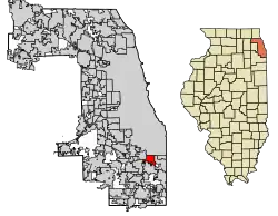 Location of Dolton in Cook County, Illinois