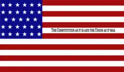 Digital Reconstruction of a flag flown 1862 with a popular copperhead slogan[38]