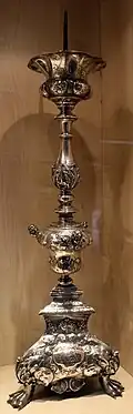 Church candlestick, 1681, silver, Museum of the Kotor Cathedral, Kotor, Montenegro