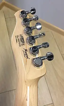Headstock from behind with serial number
