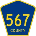 County Route 567 marker
