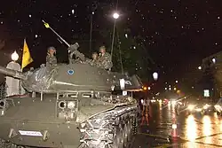 As the tanks (including this M41 Walker Bulldog) rolled in, a slight out-of-season drizzle poured over the city.