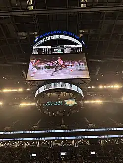Courtney Vandersloot on the Jumbotron at Barclays center during the 2024 WNBA Playoffs