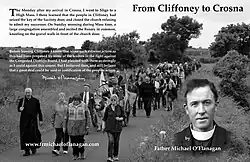 Cover of From Cliffoney to Crosna, depicting a re-enactment of the turbury-rights protest led by Michael O'Flanagan in 1915.