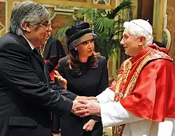 President Cristina Fernández and Pope Benedict XVI at the Vatican; November 2009.