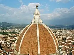 Imbrex and tegula tiles on the dome of Florence Cathedral.