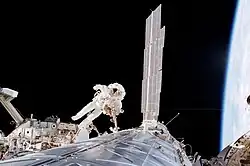 Astronaut on EVA with Destiny