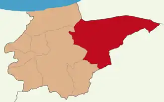 Map showing Yığılca District in Düzce Province