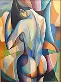Composition Nude (ca.1971), 31 x 16in, Private Collection - BS