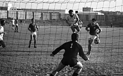 Soccer game between Maccabi Yafo (dark shirts) and Maccabi Haifa, 1969