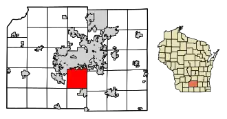 Location of Fitchburg in Dane County, Wisconsin.