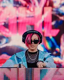 Dani Deahl DJing at North Coast Music Festival in 2021