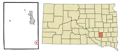Location in Davison County and the state of South Dakota