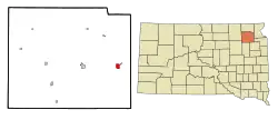 Location in Day County and the state of South Dakota