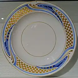 Porcelain plate by Henry van de Velde for Meissen factory (1903) (Darmstadt Museum)