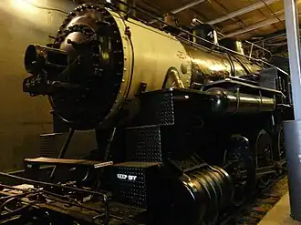 Chicago and North Western R-1 No. 444 inside the museum