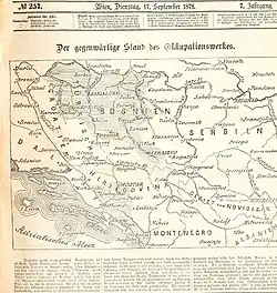 A Vienna newspaper covering the Austro-Hungarian campaign in Bosnia and Herzegovina in 1878 showed "Turkish Croatia" (Türkisch Croatien) to the west of the Vrbas river