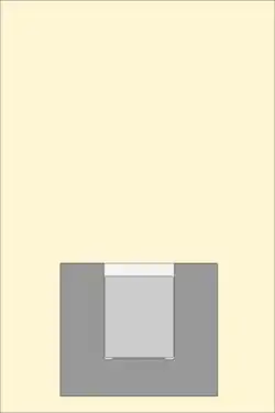 Diagram showing a steel die in section with an aluminium billet inserted