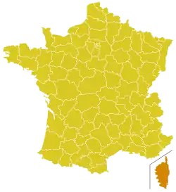 Locator map for diocese of Ajaccio