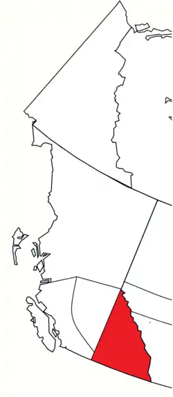Location of the diocese within the Ecclesiastical Province of British Columbia and Yukon.