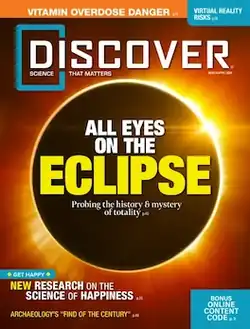 Cover of Discover magazine showing eclipse