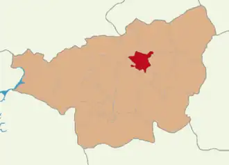 Map showing Kocaköy District in Diyarbakır Province