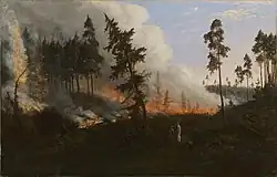 Forest fire, Wincenty Dmochowski (Vincentas Dmachauskas)
