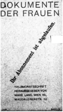 Title page of a feminist journal