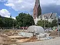 Domplatz Hamburg with archaeological excavations