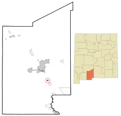 Location of Mesquite, New Mexico