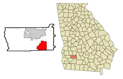 Location in Dougherty County and the state of Georgia