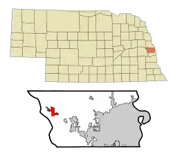 Location of Valley, Nebraska