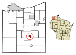 Location of the Village of Solon Springs in Douglas County, Wisconsin