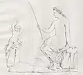 Drawing of Venus Pescatrice (fisherwoman) from the Casa della Pescatrice VII 9 63,60 Pompeii.jpg