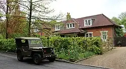 Long low red brick building