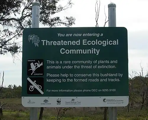 Threatened Ecological Community sign
