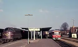Ym train at Nykøbing Falster Station, Lollandsbanen.